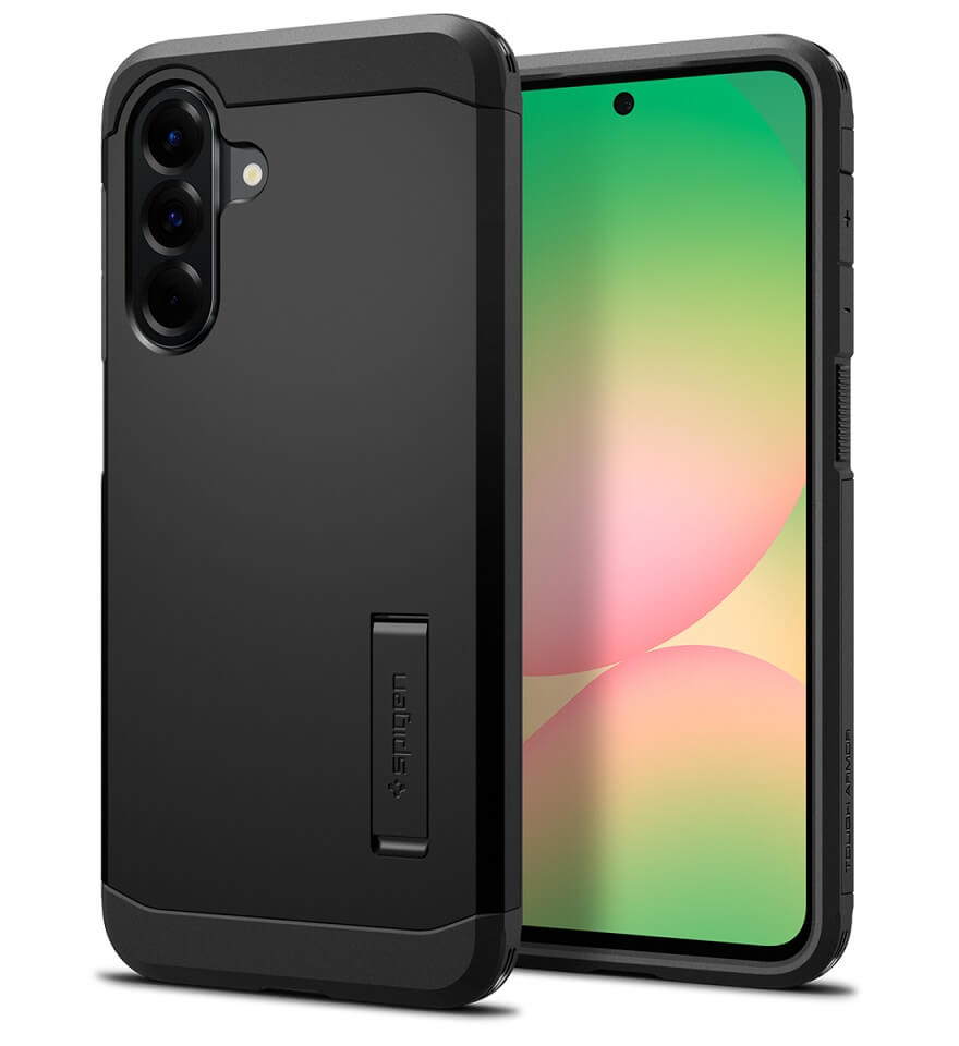 Калъф с Поставка за Samsung A56 5G, Spigen Tough Armor Case, Черен