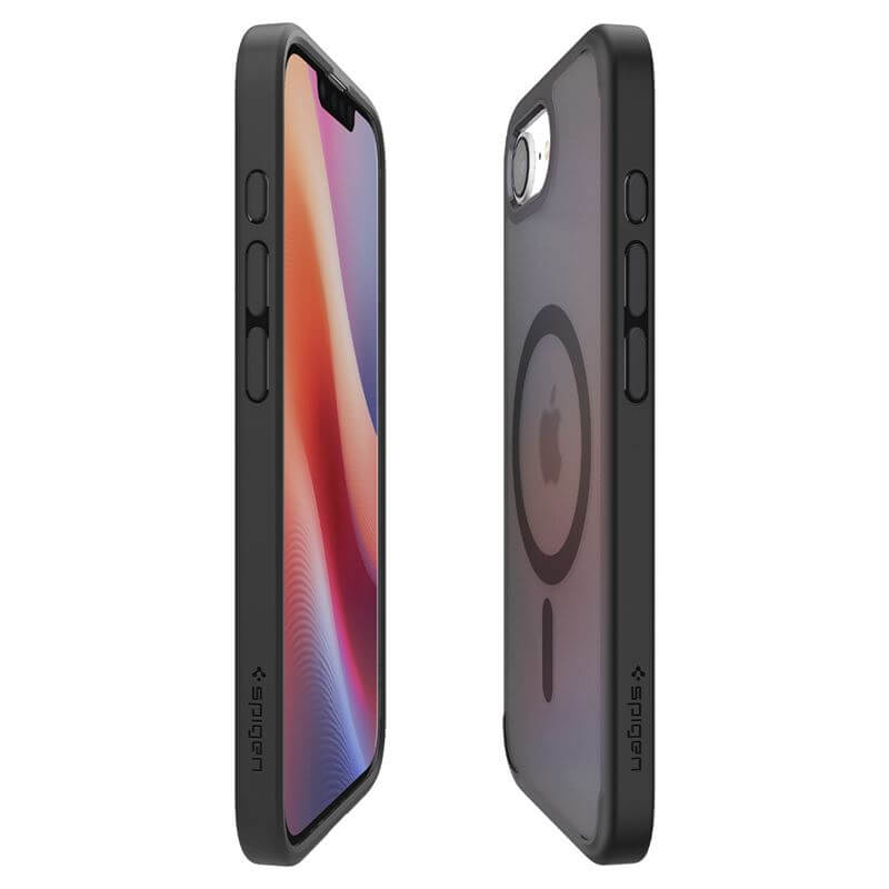 Magsafe Противоударен Калъф за iPhone 17e/ 16e, Spigen Crystal Hybrid Frost Case, Черен (5)
