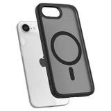 Magsafe Противоударен Калъф за iPhone 17e/ 16e, Spigen Crystal Hybrid Frost Case, Черен (3)