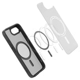 Magsafe Противоударен Калъф за iPhone 17e/ 16e, Spigen Crystal Hybrid Frost Case, Черен (7)