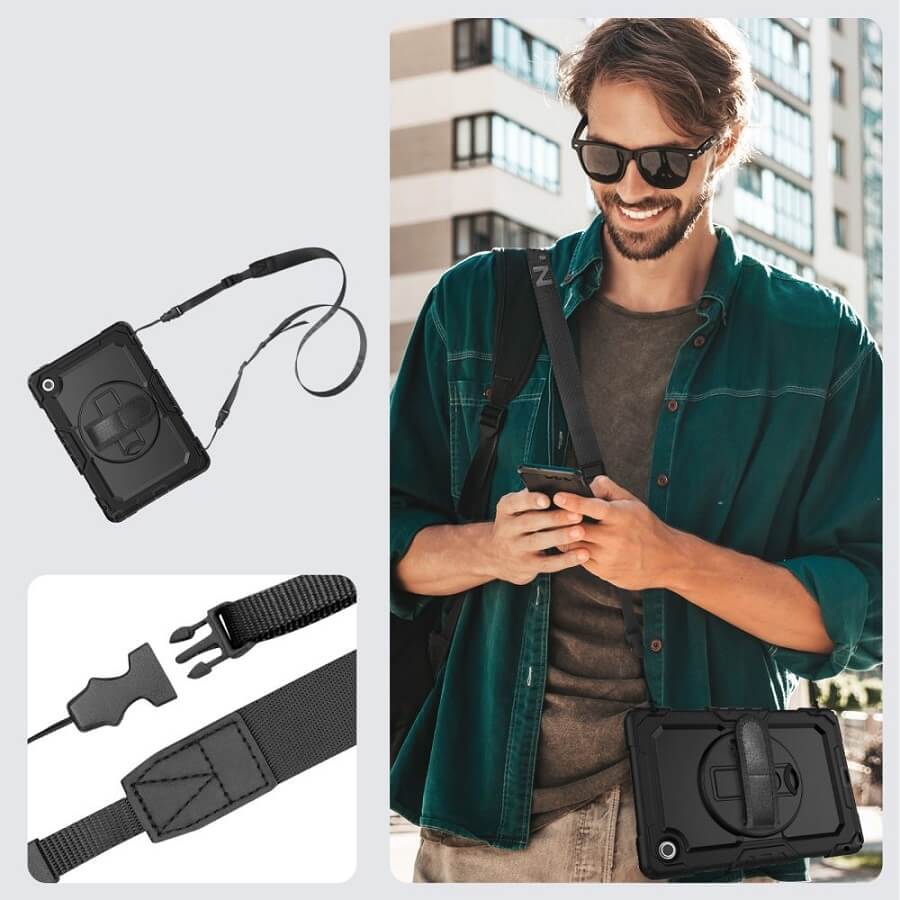 Калъф с Дръжка за Lenovo Tab 10.1" TB-311, Tech-Protect Solid360 Case, Черен (8)