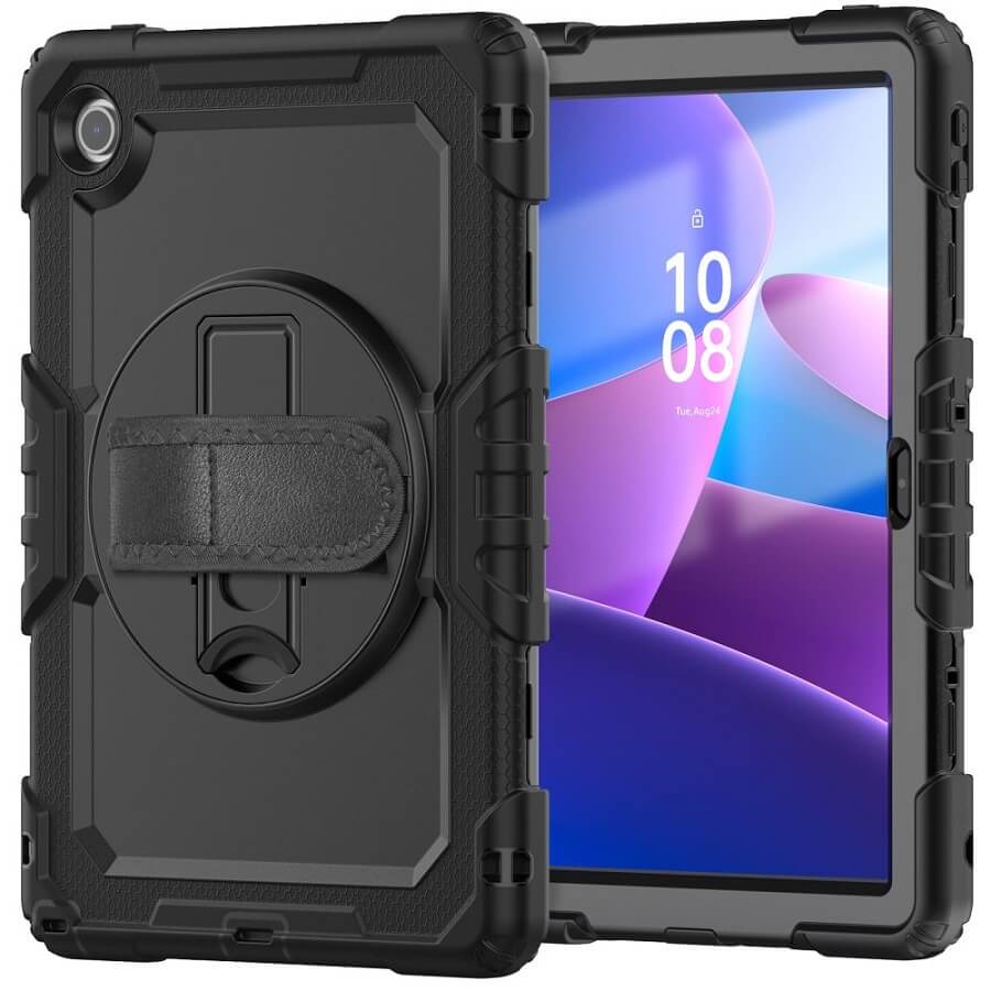 Калъф с Дръжка за Lenovo Tab 10.1" TB-311, Tech-Protect Solid360 Case, Черен (2)