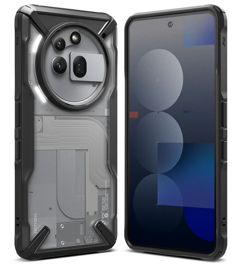Противоударен Калъф за Nothing Phone 3A Pro, Ringke Fusion X Case, Черен