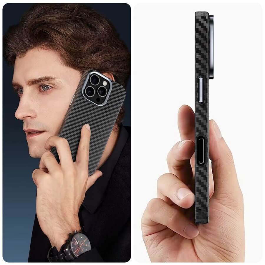Magsafe Калъф за Samsung S25 Ultra, Tech-Protect ION Carbon Case, Черен (4)
