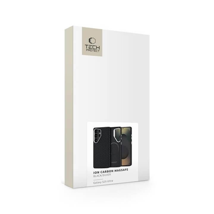 Magsafe Калъф за Samsung S25 Ultra, Tech-Protect ION Carbon Case, Черен (5)