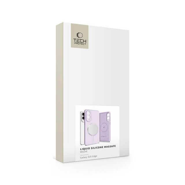 Magsafe Калъф за Samsung S25 Edge, Tech-Protect Liquid Silicone Case, Лилав (4)