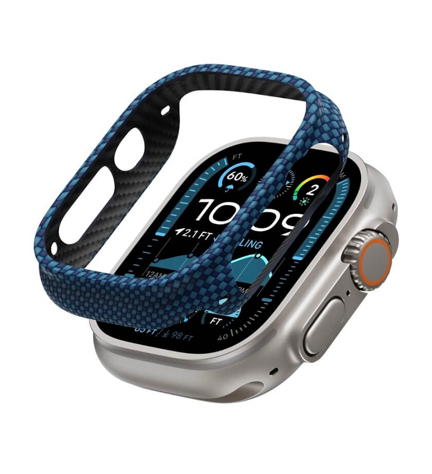 Карбонов Калъф за Apple Watch Ultra 49mm, Pitaka Air Moonrise Case, Син (2)