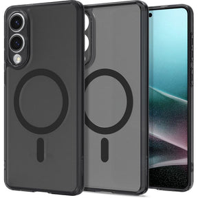 Magsafe Противоударен Калъф за Samsung S25 Edge, Spigen Ultra Hybrid Frost Case, Черен