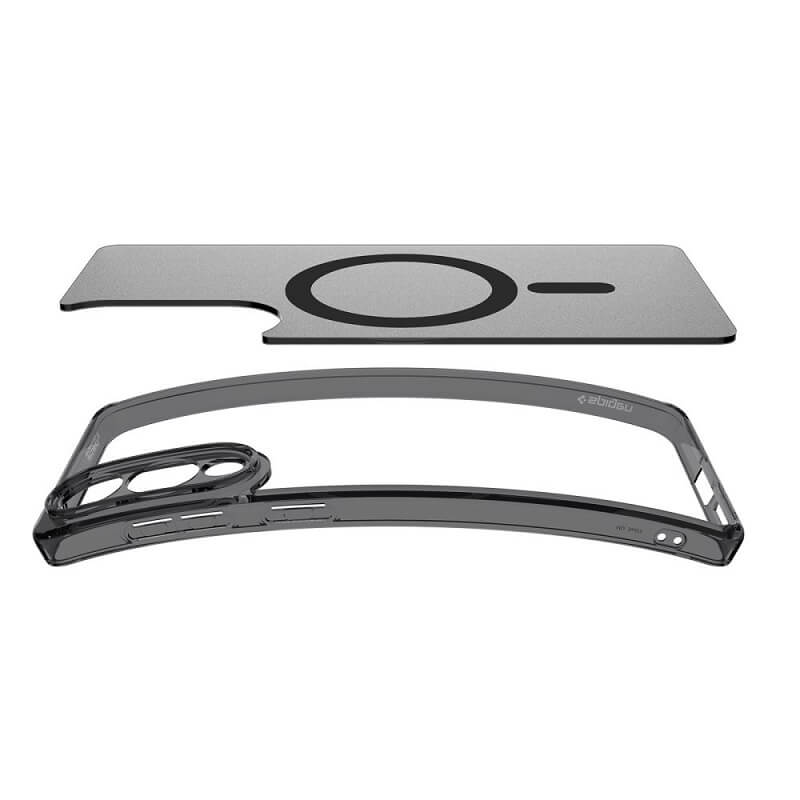 Magsafe Противоударен Калъф за Samsung S25 Edge, Spigen Ultra Hybrid Frost Case, Черен (6)