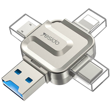 Card Reader 4in1 TF, Yesido GS23, Сив