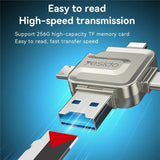 Card Reader 4in1 TF, Yesido GS23, Сив (5)