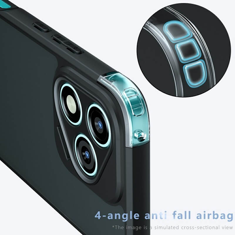 Противоударен Хибриден Калъф за Honor 400 Lite, Shockproof Clear Case, Черен (3)