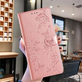 Кожен Калъф с Джобове за Honor 400 Lite, Butterfly Wallet Book Case, Розов (6)