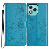 Кожен Калъф с Джобове за Honor 400 Lite, Butterfly Wallet Book Case, Син (3)