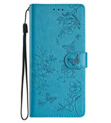 Кожен Калъф с Джобове за Honor 400 Lite, Butterfly Wallet Book Case, Син