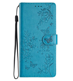Кожен Калъф с Джобове за Honor 400 Lite, Butterfly Wallet Book Case, Син