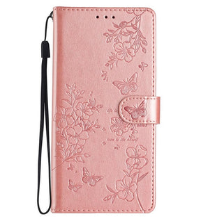 Кожен Калъф с Джобове за Honor 400 Lite, Butterfly Wallet Book Case, Розов