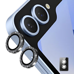 Протектор за Камерата на Samsung Z Flip 7, Cam Lens Glitter Glass, Черен