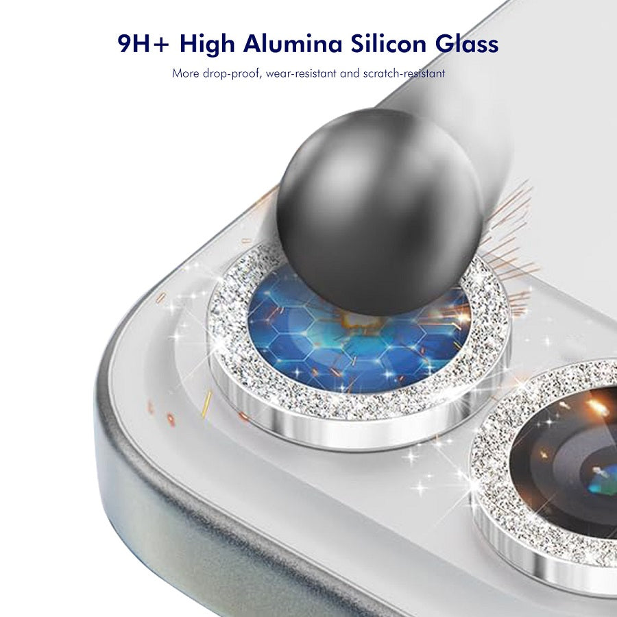 Протектор за Камерата на Samsung Z Flip 7, Cam Lens Glitter Glass, Черен (3)