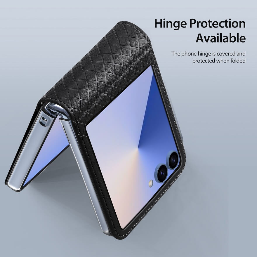 Кожен Калъф Samsung Z Flip 7, Dux Ducis Bril Case, Черен (4)