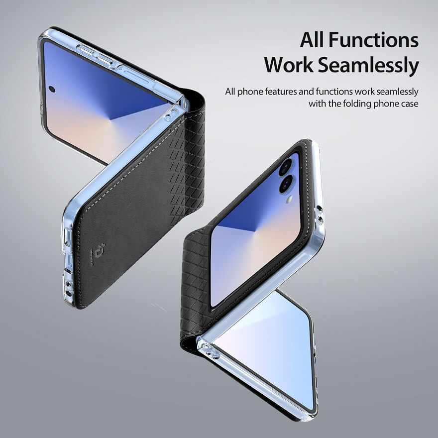 Кожен Калъф Samsung Z Flip 7, Dux Ducis Bril Case, Черен (6)