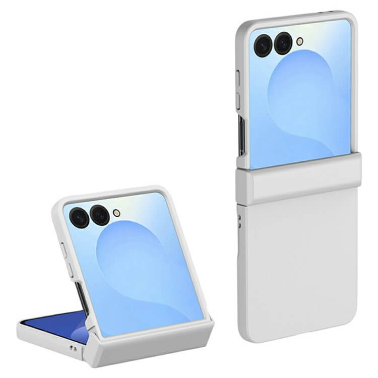 Калъф с Предпазител за Samsung Galaxy Z Flip 7, Skin-Touch Hinge Case, Бял