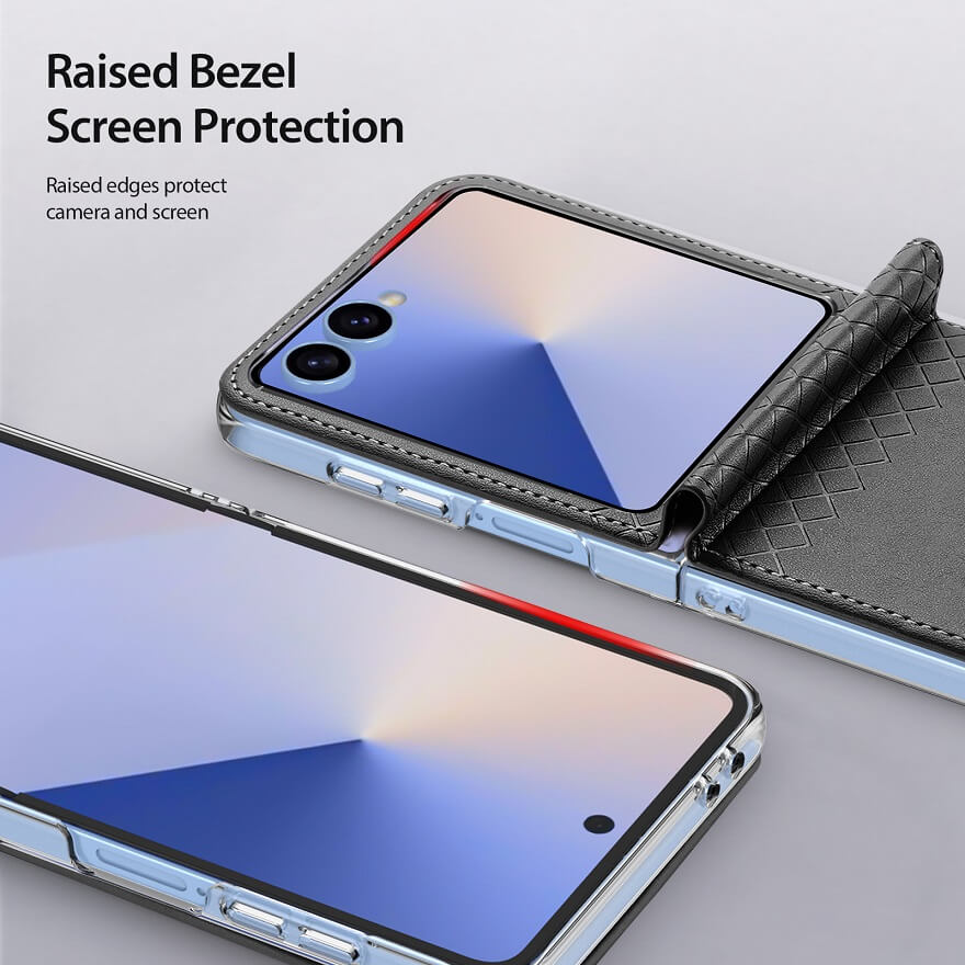 Кожен Калъф Samsung Z Flip 7, Dux Ducis Bril Case, Черен (8)