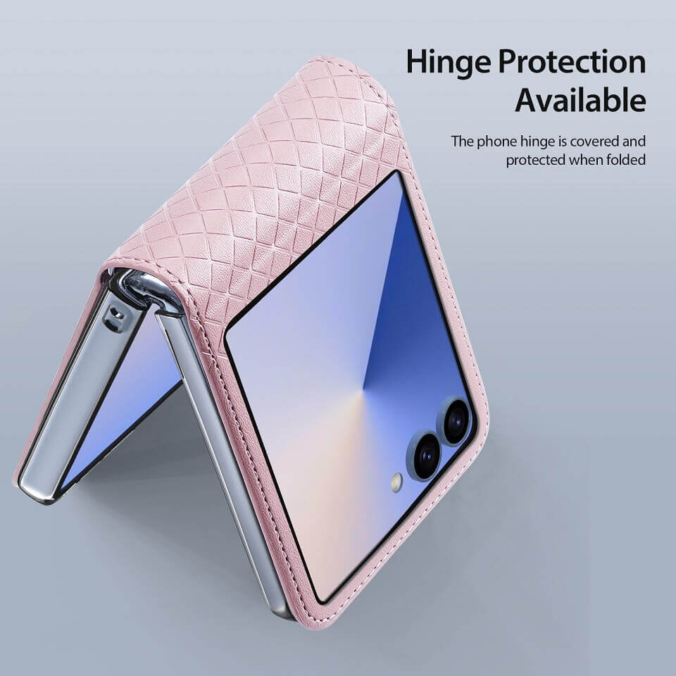 Кожен Калъф Samsung Z Flip 7, Dux Ducis Bril Case, Розов (4)