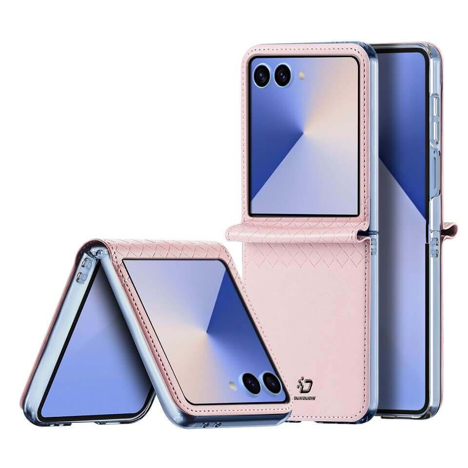 Кожен Калъф Samsung Z Flip 7, Dux Ducis Bril Case, Розов