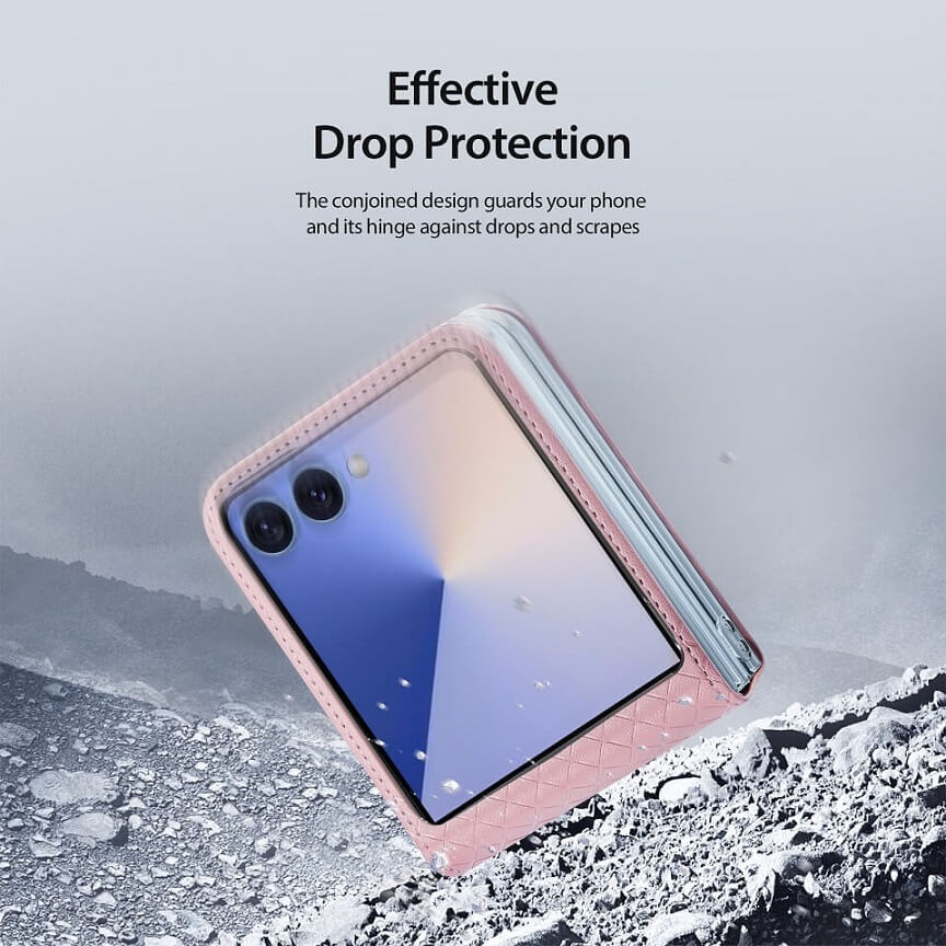 Кожен Калъф Samsung Z Flip 7, Dux Ducis Bril Case, Розов (7)