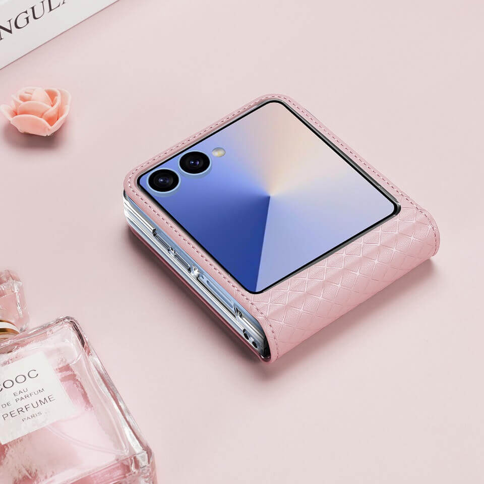 Кожен Калъф Samsung Z Flip 7, Dux Ducis Bril Case, Розов (9)