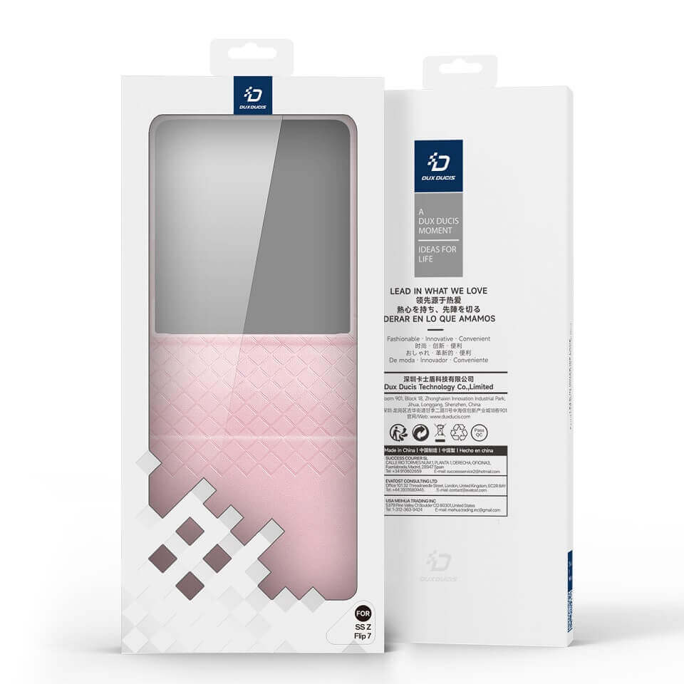 Кожен Калъф Samsung Z Flip 7, Dux Ducis Bril Case, Розов (10)