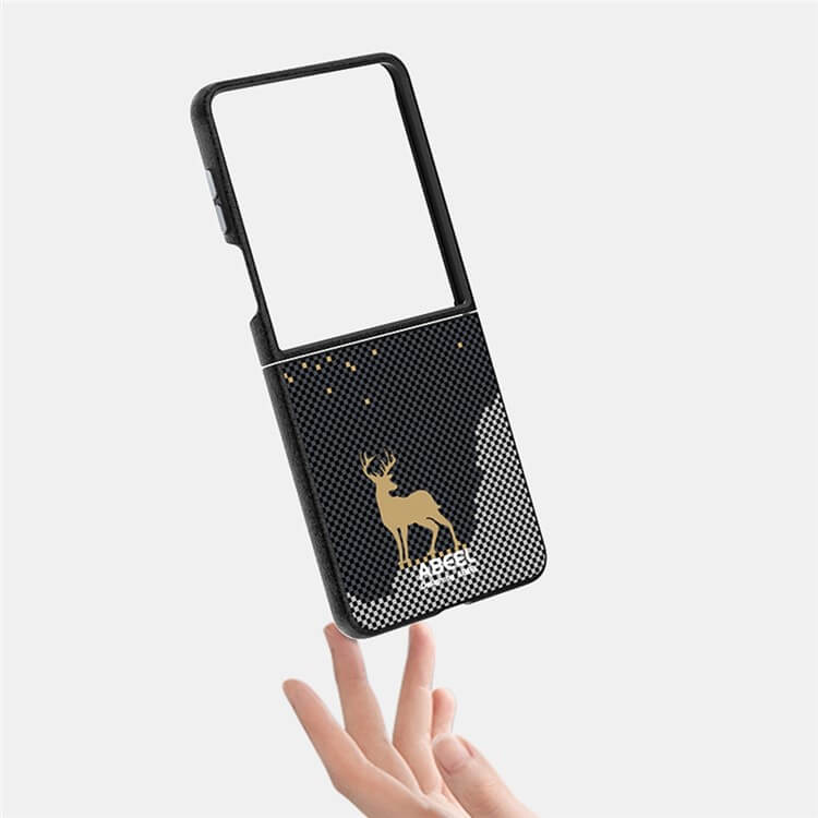 Magsafe Кожен Калъф за Samsung Z Flip 7, Abeel Ultra-Slim Case, Черен (3)