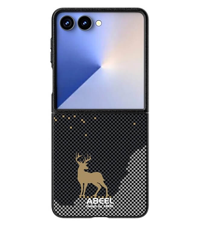 Magsafe Кожен Калъф за Samsung Z Flip 7, Abeel Ultra-Slim Case, Черен (2)