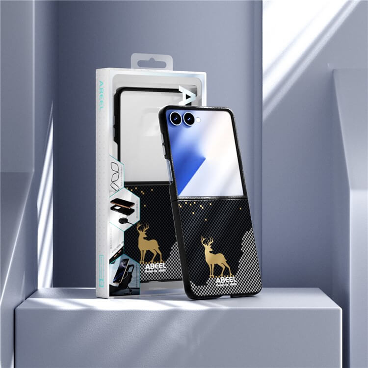 Magsafe Кожен Калъф за Samsung Z Flip 7, Abeel Ultra-Slim Case, Черен (8)