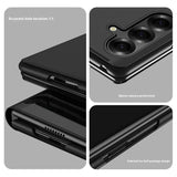 Кожен Калъф с Поставка за Samsung Z Fold 7, GKK Leather Case, Розов (5)