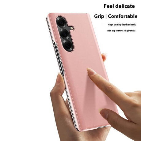 Кожен Калъф с Поставка за Samsung Z Fold 7, GKK Leather Case, Розов (8)