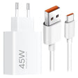 Оригинално Зарядно с Кабел, Xiaomi 45W USB-A Mi Turbo Charger, Бял (Bulk)