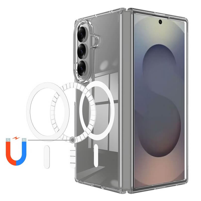 Magsafe Калъф за Samsung Z Fold 7, Magnetic Acrylic Clear Case, Прозрачен (3)