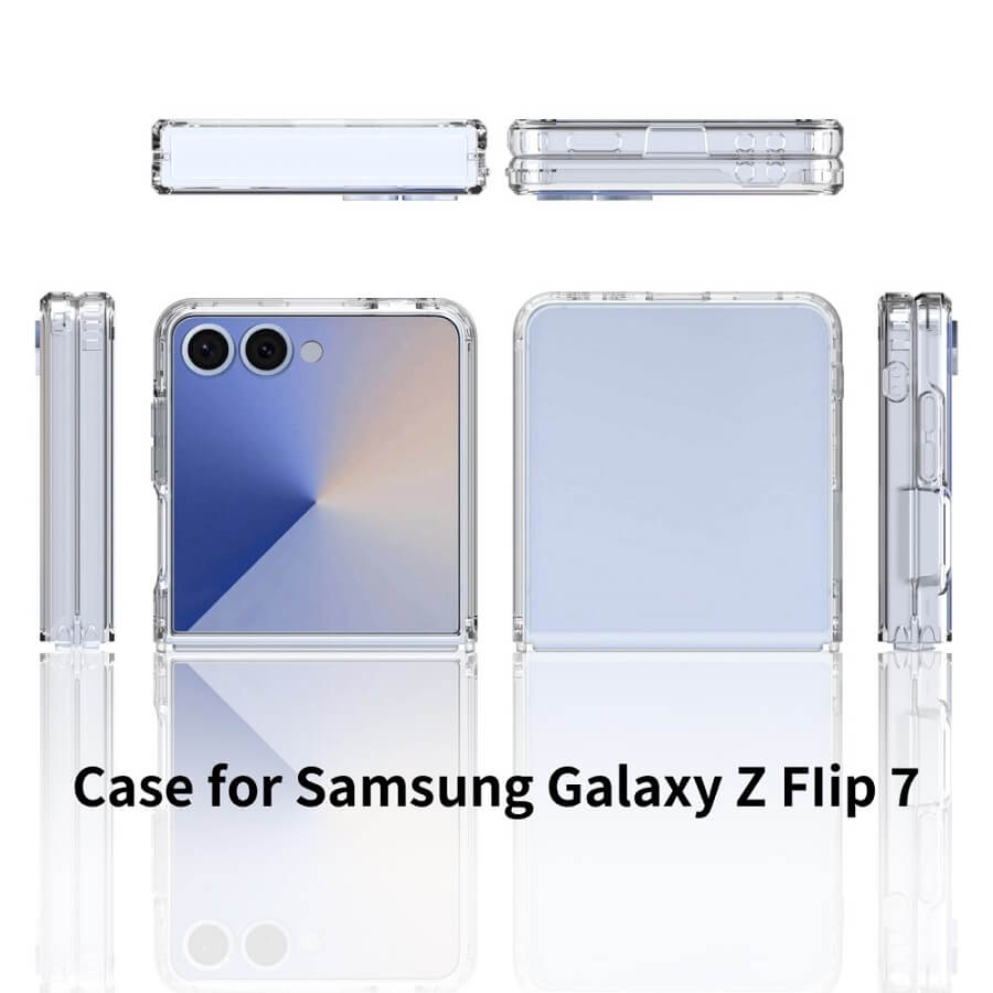 Хибриден Калъф за Samsung Z Flip 7, Acrylic Clear Case, Прозрачен (6)