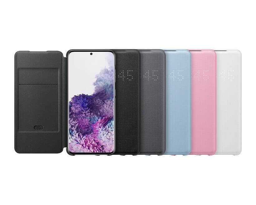 Оригинален Активен Калъф за Samsung S20 Led View Cover Book Case EF-NG980PPEGWW, Розов (5)