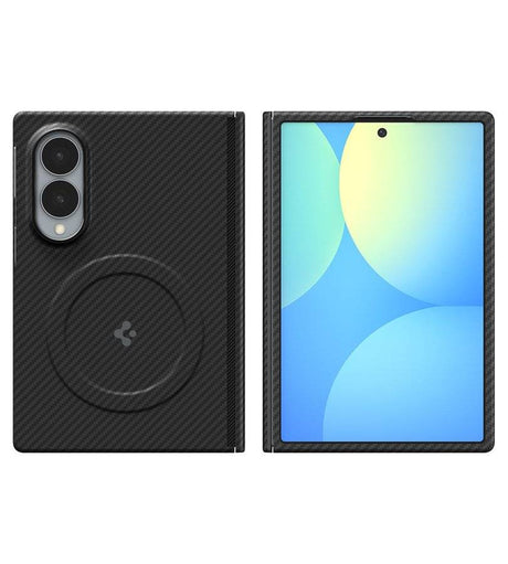 Magsafe Карбонов Калъф за Samsung Z Fold 8, Spigen Airskin Aramid Case, Черен (4)