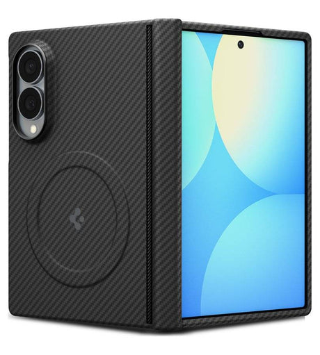 Magsafe Карбонов Калъф за Samsung Z Fold 8, Spigen Airskin Aramid Case, Черен