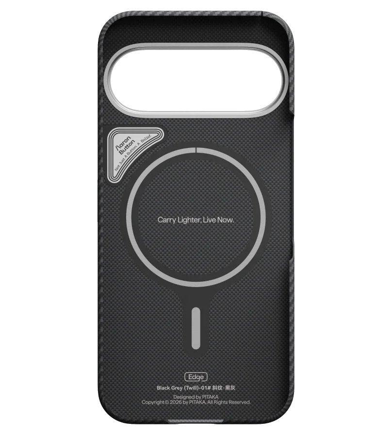 Magsafe Калъф за Google Pixel 11, Pitaka Edge Case Black/Grey, Черен (5)