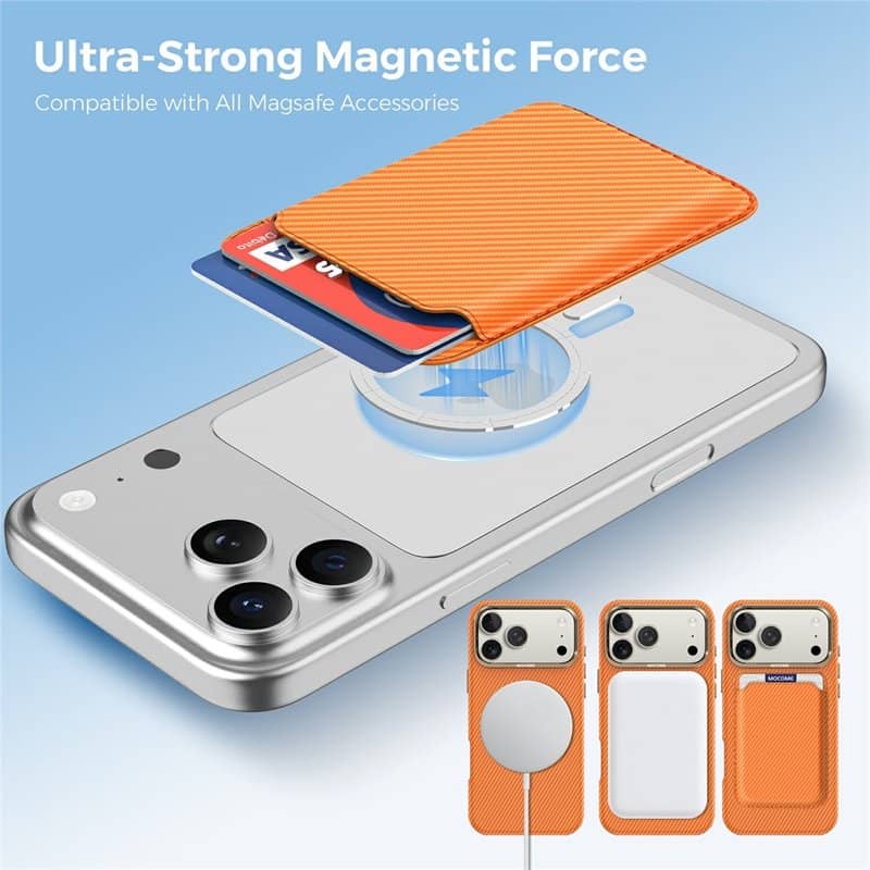 Magsafe Калъф за Карти, GKK Card Holder RFIF Case, Оранжев (7)