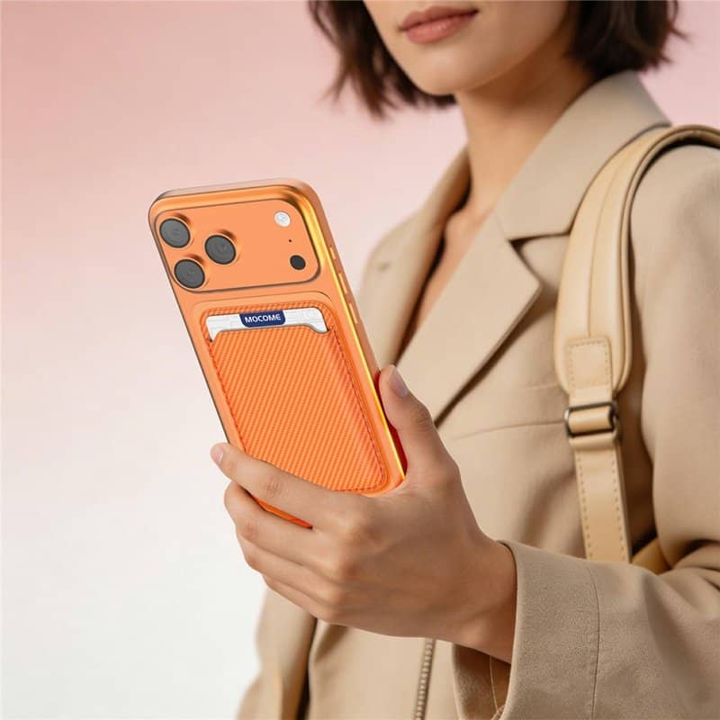 Magsafe Калъф за Карти, GKK Card Holder RFIF Case, Оранжев (4)