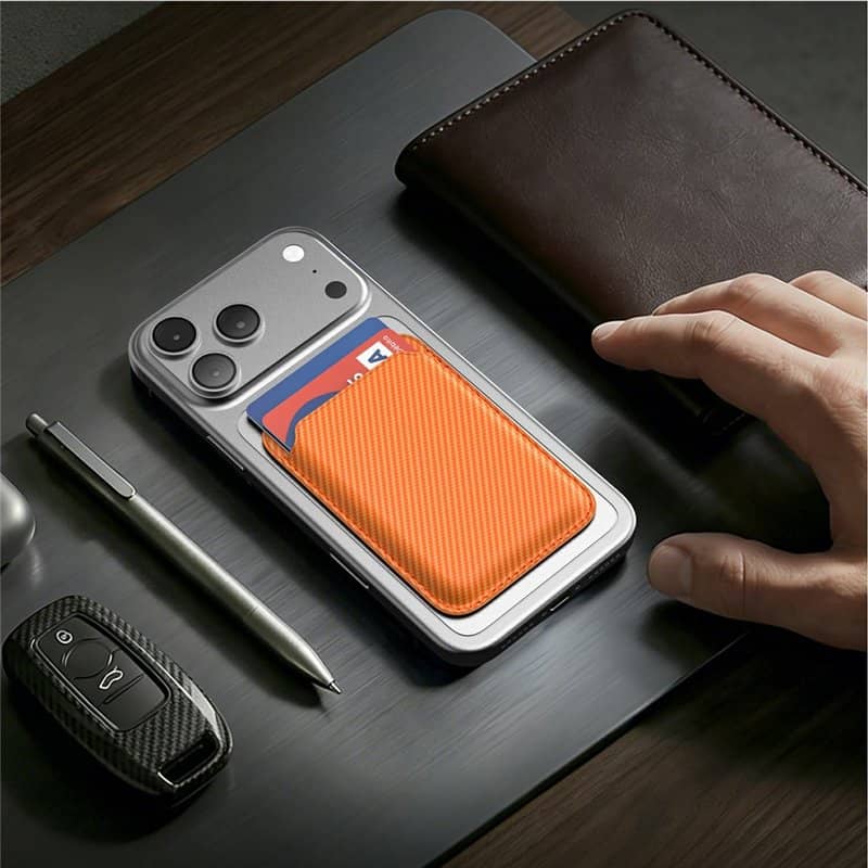 Magsafe Калъф за Карти, GKK Card Holder RFIF Case, Оранжев (8)