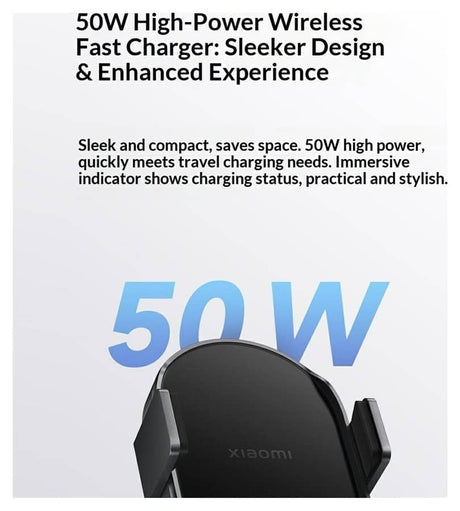 Безжично Зарядно за Кола, Xiaomi Car Wireless Charger 50W, Черен (3)
