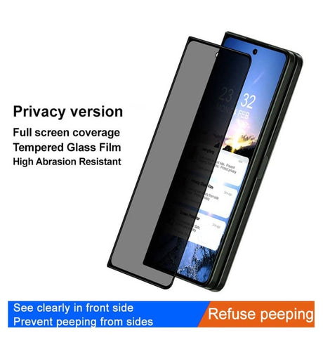 Затъмняващ Протектор за Samsung Z Fold 5, Imak Privacy Anti-Spy Glass, Черен (10)