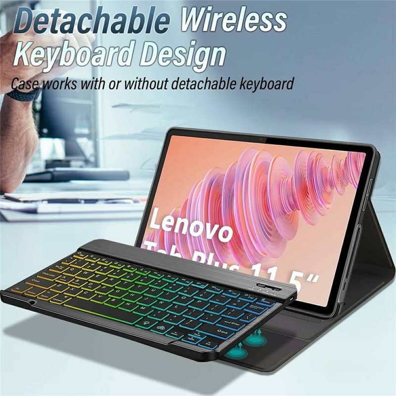 Калъф  с Клавиатура за Lenovo Tab Plus 11.5" TB351FU, Bluetooth Keyboard Case, Черен (2)